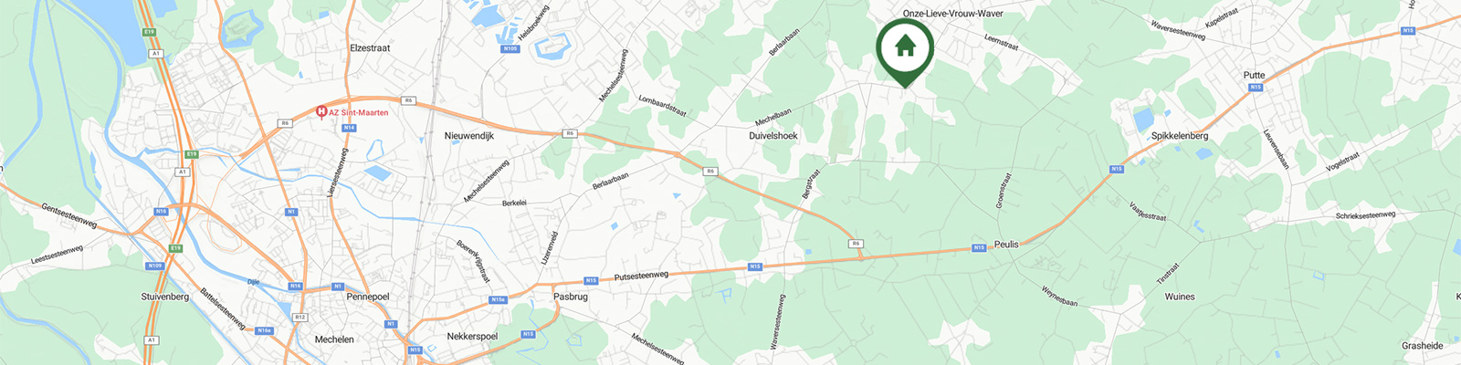 Boringen Verheyden adres - kaart
